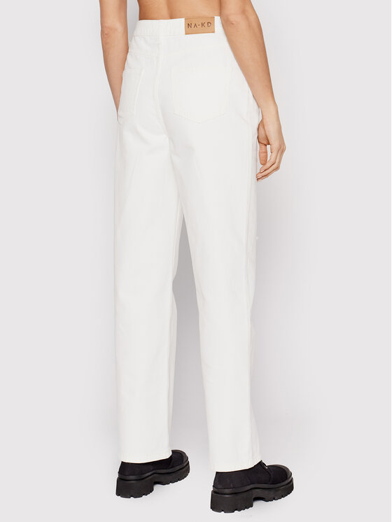 NA-KD NA-KD Джинси 1018-008341-0244-581 Білий Relaxed Fit