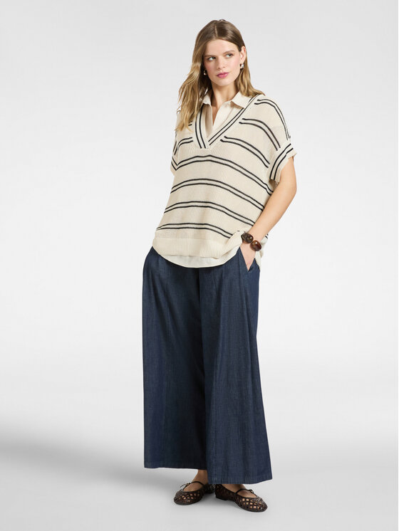Elena Mirò Elena Mirò Sweter M600Z000741N0A1 Biały Over Fit