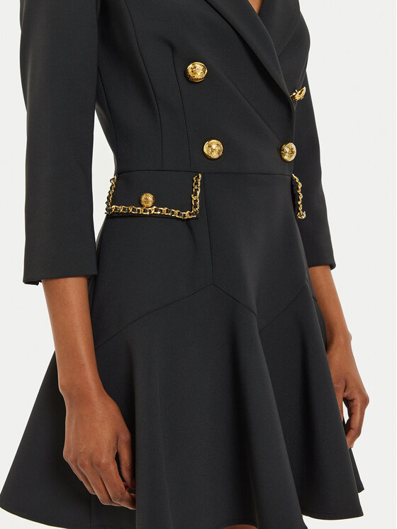 Elisabetta Franchi Elisabetta Franchi Koktejlové šaty AB-T18-46E2-V700 Černá Regular Fit