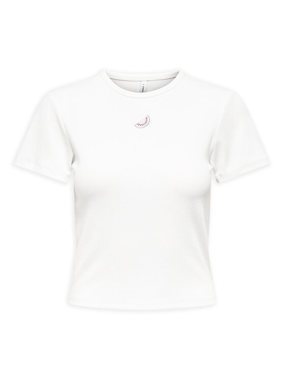 ONLY ONLY Tričko Daniella 15350554 Biela Slim Fit