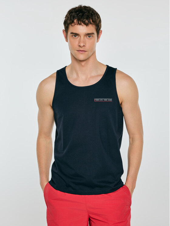BIG STAR BIG STAR Tank top SONER Granatowy Basic Fit