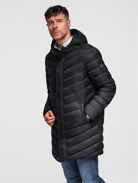 Ombre Ombre Kurtka zimowa OM-JALJ-0212 Czarny Regular Fit