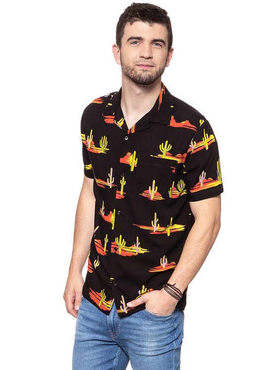 Wrangler Wrangler Camicia RESORT SHIRT Nero Regular Fit