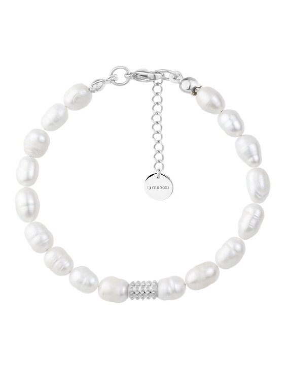 Manoki manoki Bransoletka BA1102 Srebrny