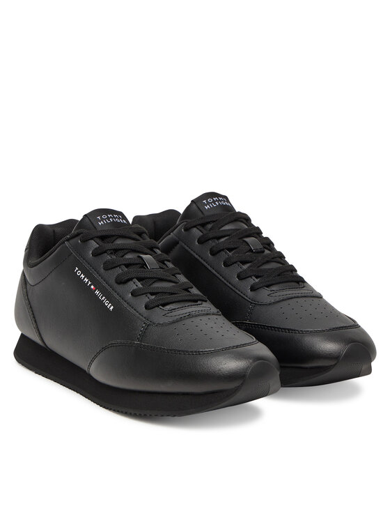 Tommy Hilfiger Tommy Hilfiger Laisvalaikio batai Lo Runner Pu Mix FM0FM05419 Juoda