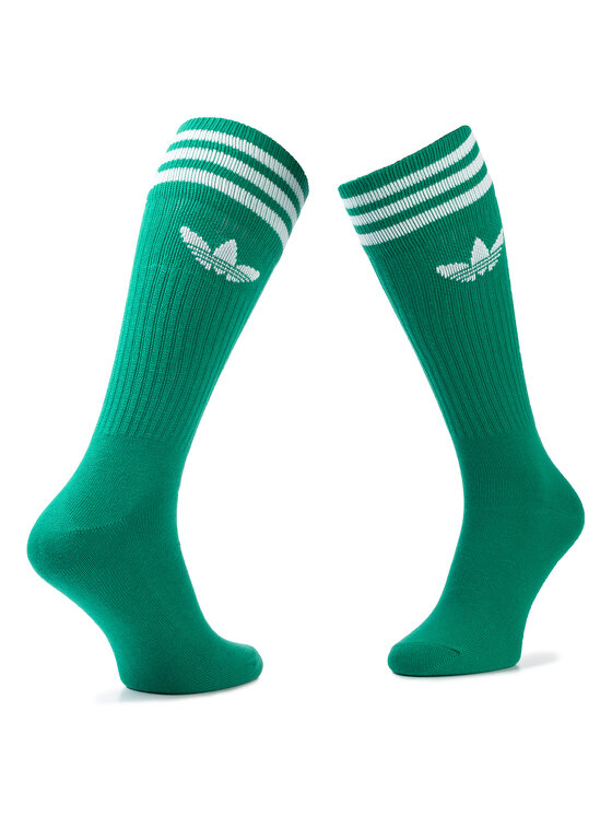 adidas Set di 3 paia di calzini lunghi unisex Solid Crew Sock ED9362 Verde