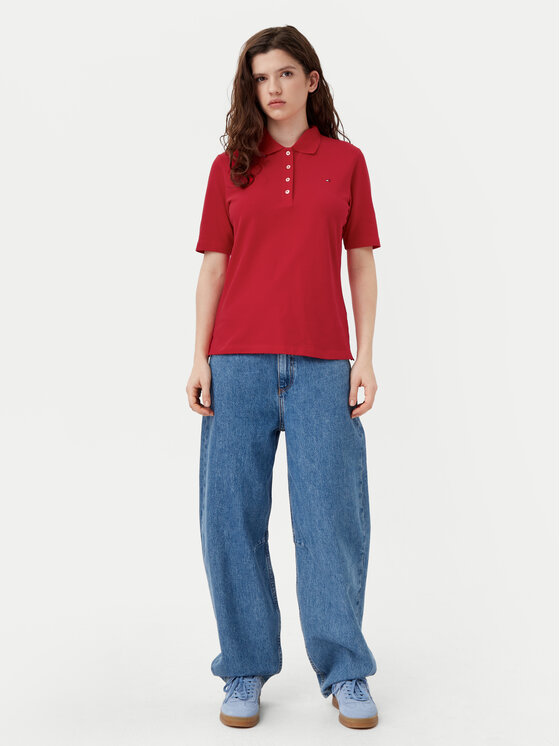 Tommy Hilfiger Tommy Hilfiger Pólóing 1985 WW0WW43224 Piros Regular Fit