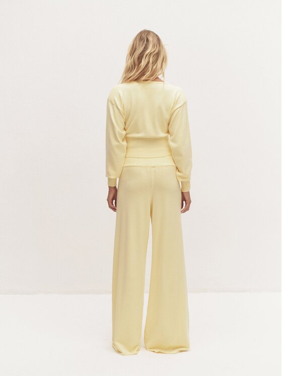 Le Collet Le Collet Kardigan MARFA Żółty jasny Slim Fit