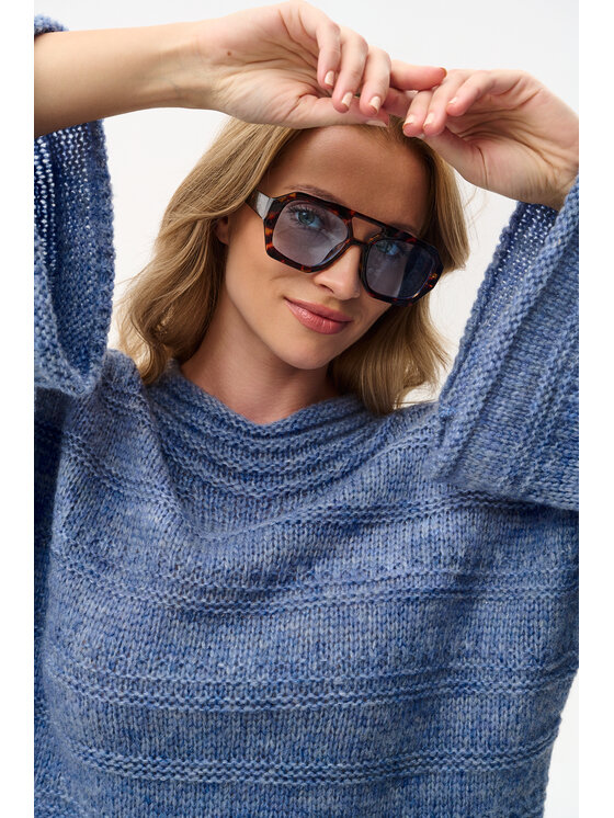 blue shadow blue shadow Sweter Hiro Niebieski Regular Fit