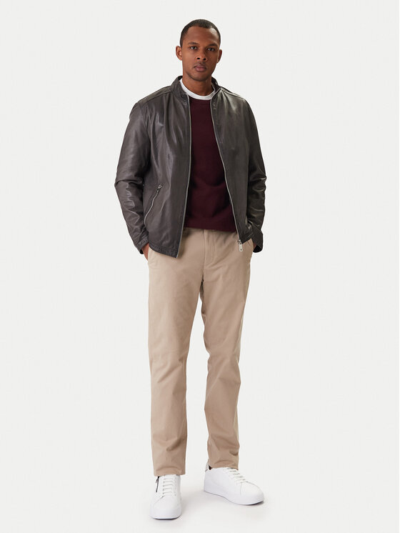 Milestone Milestone Giacca di pelle Oliverio 611099 60770 Grigio Regular Fit