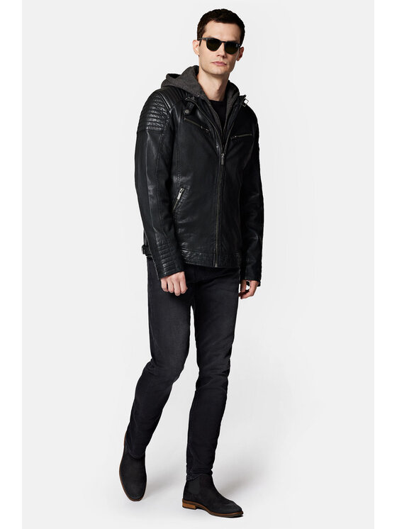 Lancerto Lancerto Kurtka skórzana Prasco KU068223000001 Czarny Regular Fit