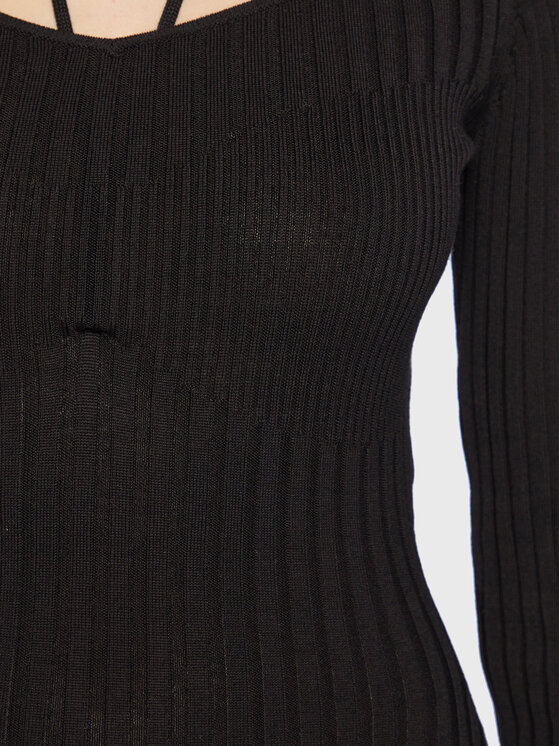 Guess Guess Trikotažinė suknelė W3RK35 Z30L1 Juoda Slim Fit