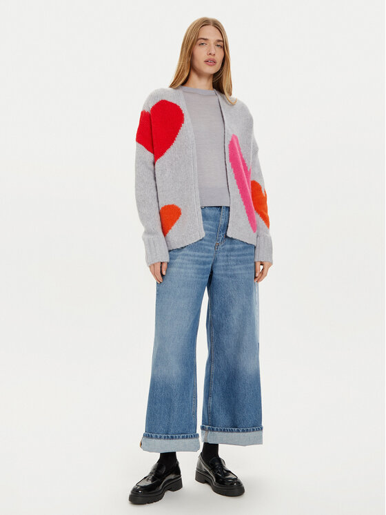 Frieda & Freddies Frieda & Freddies Kardigan 3329 Szary Relaxed Fit