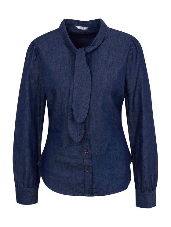 Orsay Orsay Koszula jeansowa 663656558000__38 Granatowy Regular Fit
