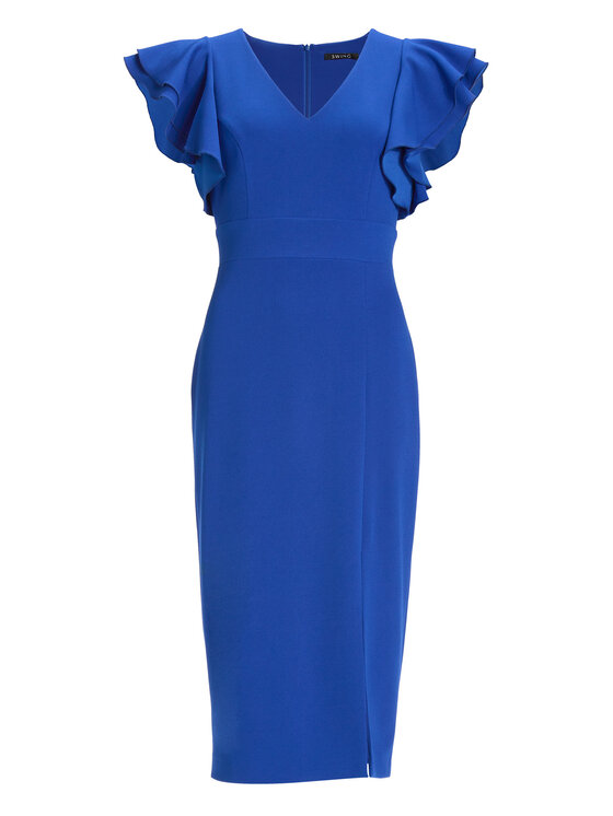 Swing Swing Koktel haljina 5AI18400 Plava Slim Fit