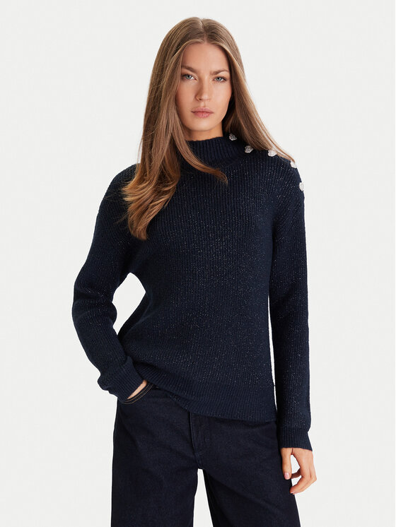 Morgan Morgan Bluză cu gât 232-MSTORI Bleumarin Regular Fit