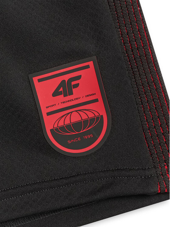 4F 4F Szorty sportowe FOOTBALL Czarny Regular Fit
