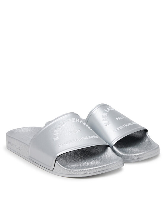 KARL LAGERFELD KARL LAGERFELD Šľapky Kondo 2.0 KL80908A Strieborná