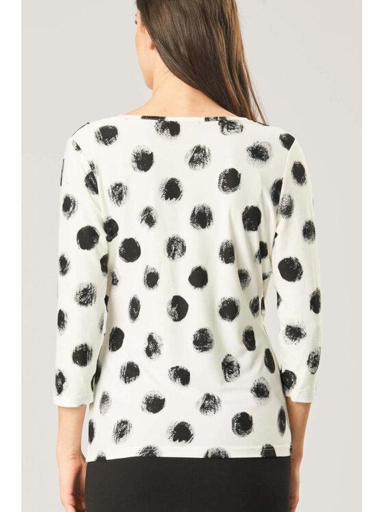 QUIOSQUE QUIOSQUE Blúzka BLURRY DOTS BLOUSE Écru Regular Fit