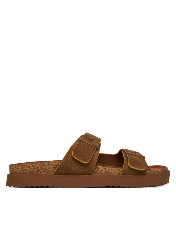 Tommy Hilfiger Tommy Hilfiger Šľapky Cork Adjustable Suede Sandal FM0FM05869 Hnedá