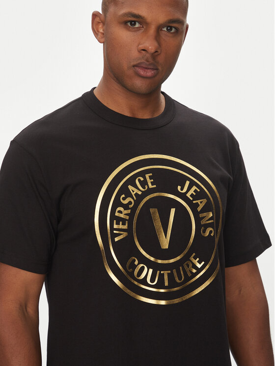 Versace Jeans Couture Versace Jeans Couture Marškinėliai 78GAHT01 Juoda Regular Fit