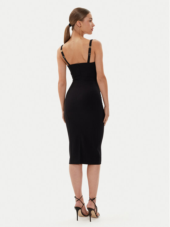 Elisabetta Franchi Elisabetta Franchi Коктейлна рокля AB-711-46E2-V360 Черен Slim Fit