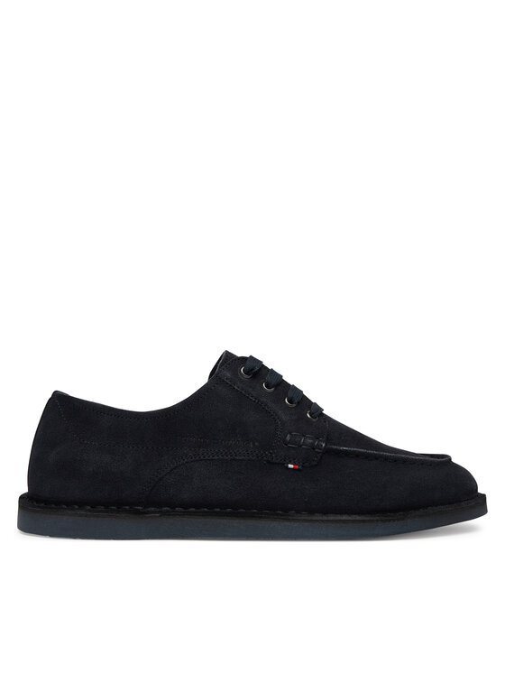 Tommy Hilfiger Tommy Hilfiger Pusbačiai Stitchdown Suede Derby FM0FM05841 Tamsiai mėlyna