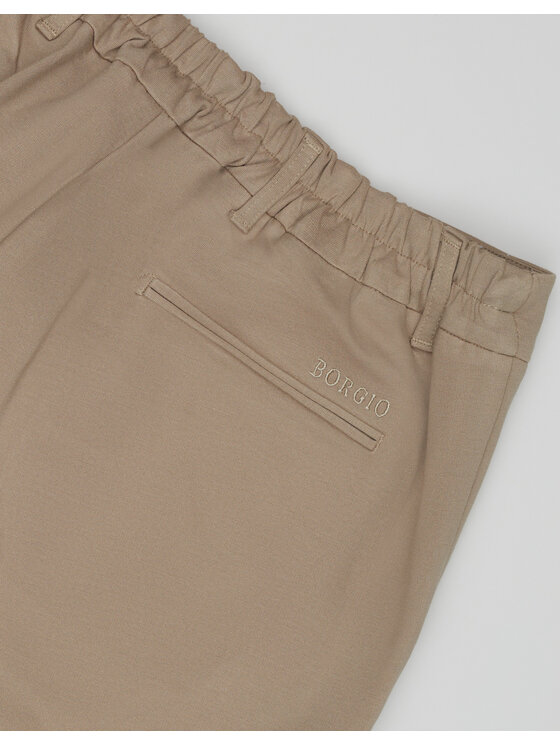 Borgio Borgio Spodnie garniturowe PROSSEDI Kremowy Slim Fit