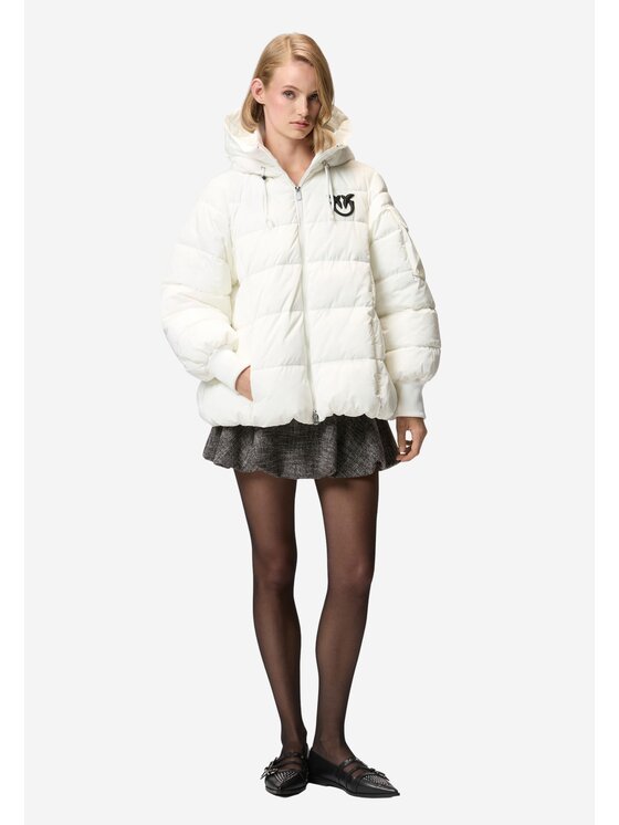 PINKO PINKO Kurtka puchowa Crusca cappa tela mat Biały Regular Fit