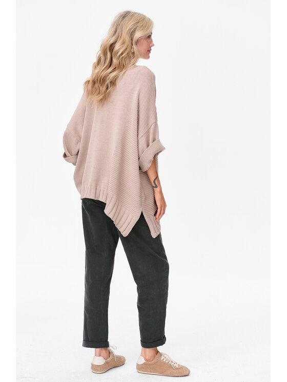 blue shadow blue shadow Sweter Likola Beżowy Regular Fit