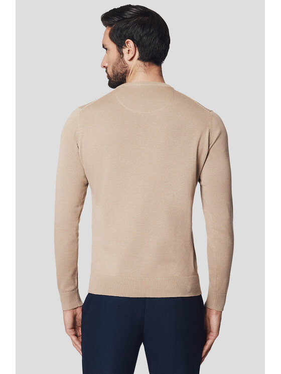Lancerto Lancerto Sweter Simen SW073224000054 Beżowy Regular Fit