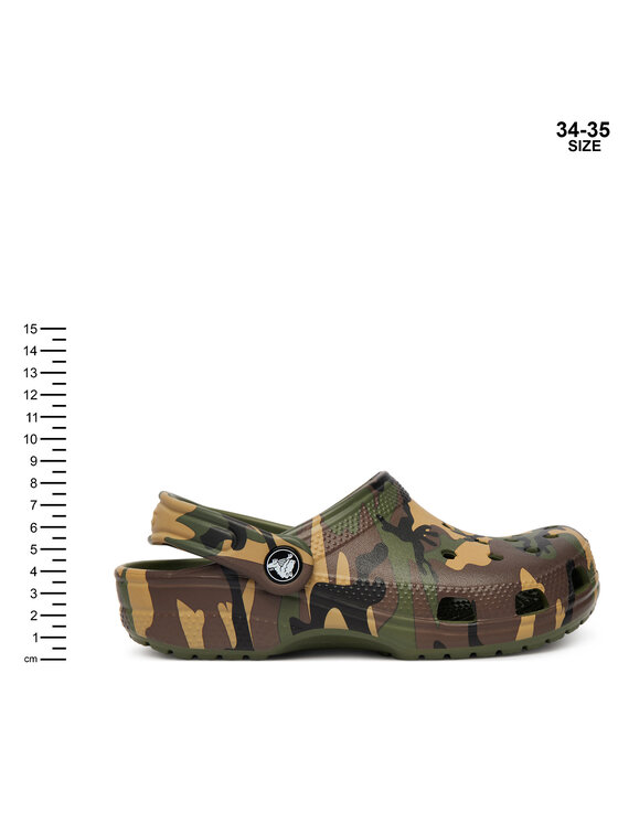 Crocs Crocs Klapki Classic Camouflage Clog 211879 Zielony