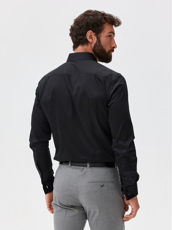 Evenemen Evenemen Koszula Punto S2. Saten Black Czarny Slim Fit