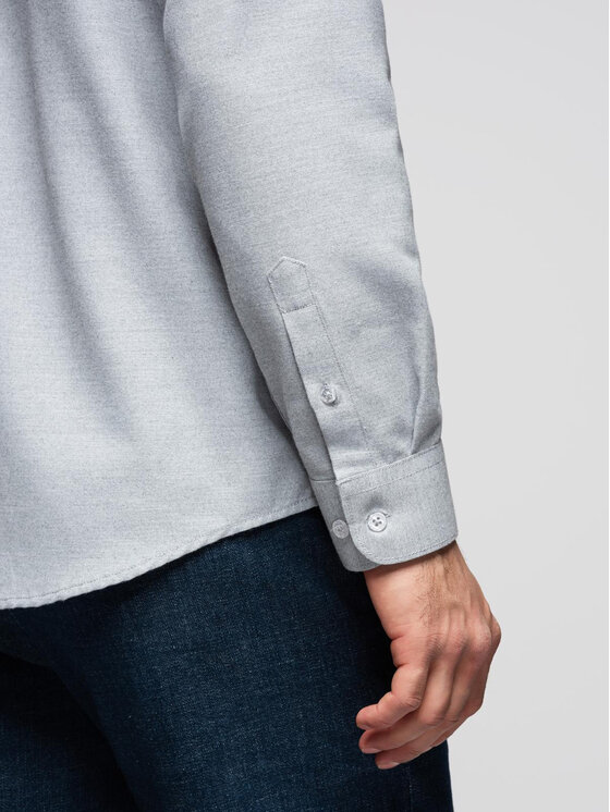Ombre Ombre Koszula K694 Szary Regular Fit