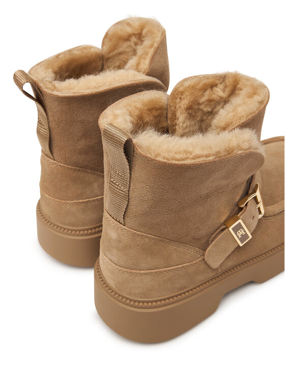 Tommy Hilfiger Tommy Hilfiger Schneeschuhe Th Buckle Shearling Snow Boot FW0FW09687 Beige