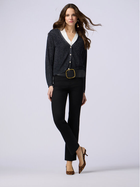 Oltre Oltre Spodnie materiałowe P786R008240N033 Czarny Regular Fit