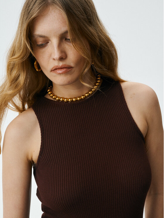 MARI PRETI MARI PRETI Vestito estivo Selena Marrone Slim Fit