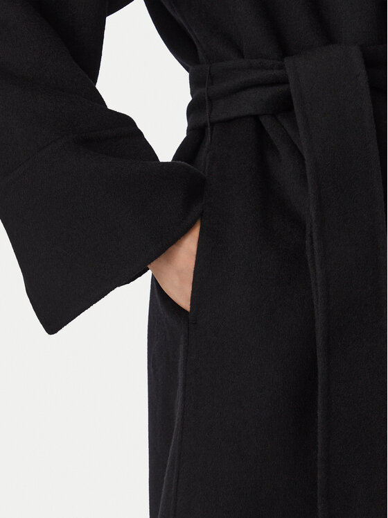 KARL LAGERFELD KARL LAGERFELD Płaszcz wełniany B4W15013 Czarny Regular Fit