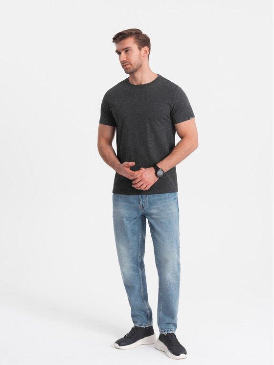 Ombre Ombre T-Shirt OM-TSCT-0178 Černá Regular Fit