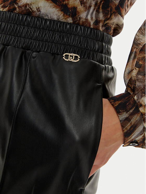 Liu Jo Liu Jo Παντελόνι δερμάτινο WF4153 E0392 Μαύρο Regular Fit