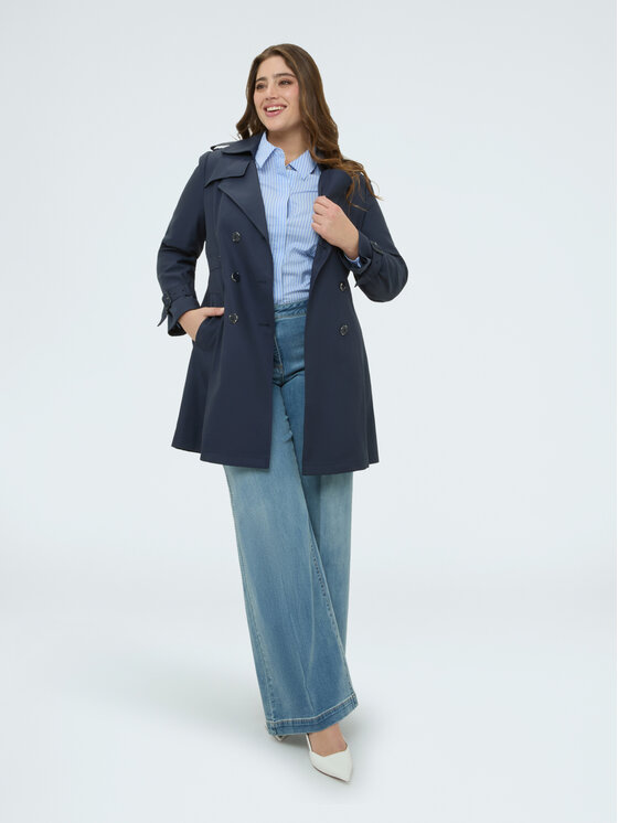 Fiorella Rubino Fiorella Rubino Płaszcz zimowy 0009T000359N034 Niebieski Slim Fit