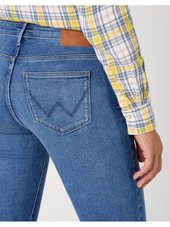Wrangler Wrangler Jeansy SKINNY Niebieski Skinny Fit