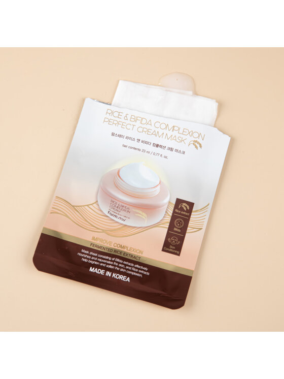 Farmstay Farmstay RICE & BIFIDA Cream Mask, 10 x 23 ml Maska w płachcie