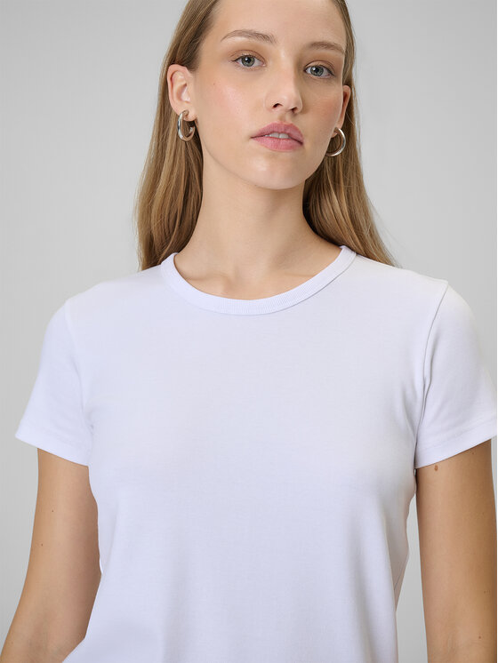4F 4F T-Shirt BASIC+ Biały Slim Fit
