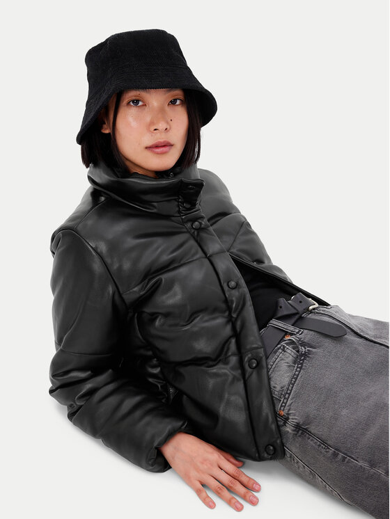Gap Gap Kurtka z imitacji skóry 486399 Czarny Regular Fit
