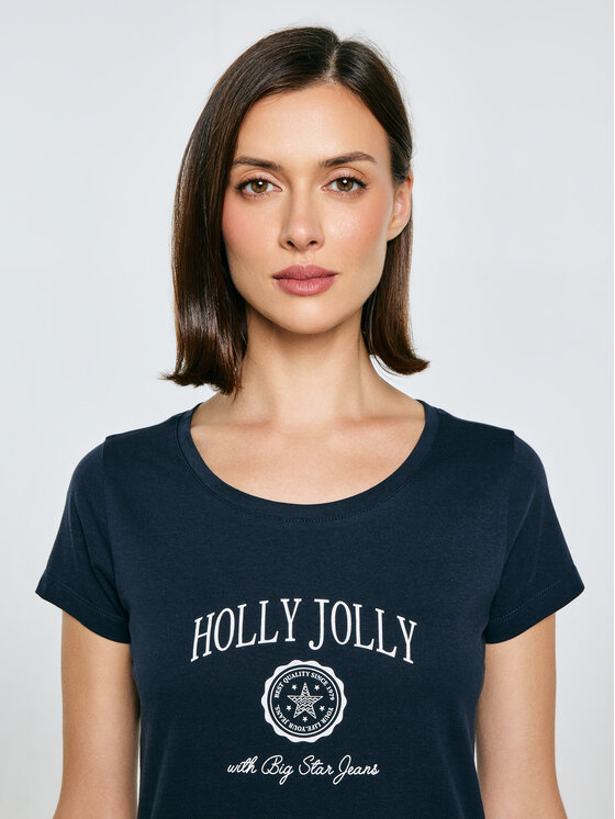 BIG STAR BIG STAR T-Shirt SERRA Granatowy Basic Fit