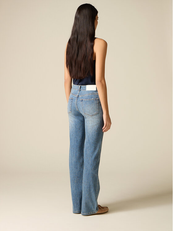 Oltre Oltre Jeans P459R008883N004 Turchese Regular Fit