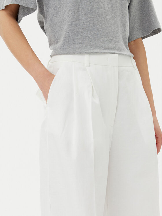Tommy Hilfiger Tommy Hilfiger Pantaloni di tessuto WW0WW47214 Bianco Regular Fit