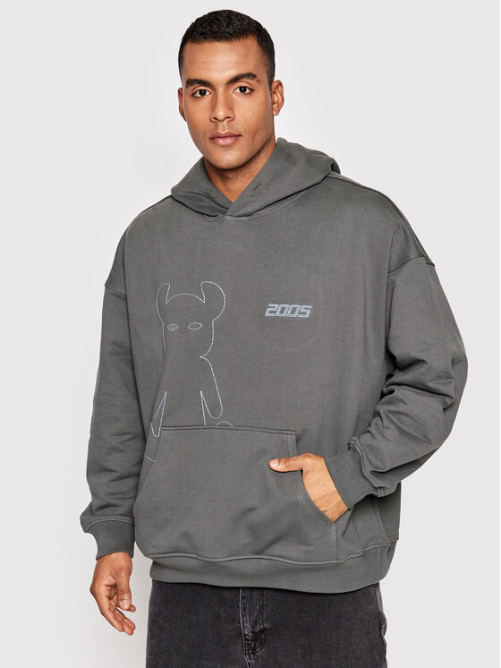 2005 2005 Mikina Unisex Horned Šedá Regular Fit