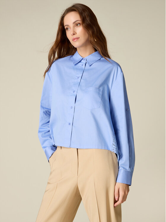 Oltre Oltre Camicia 5182J000859N004 Turchese Boxy Fit